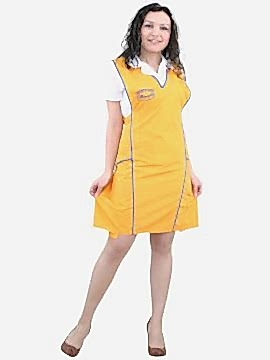 Костюм женский продавца: блуза модель Б-4-1, фартук-сарафан модель Ф-22