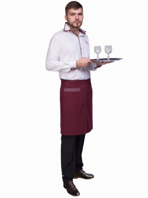Костюм мужской официанта: сорочка С-1-5, фартук Ф-30-9, брюки БРМ-3