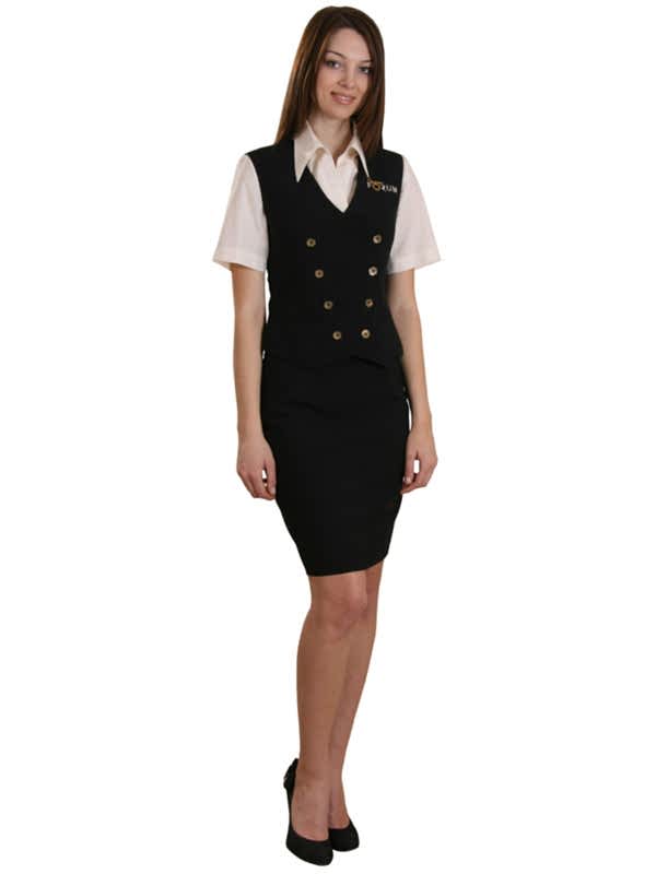 Костюм женский администратора: жилет на подкладе Ж-20-2, блуза Б-4-5, юбка на подкладе Ю-9