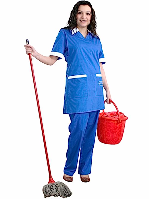 Костюм женский: блуза Б-1-3-1, фартук Ф-5, брюки БРЖ-1-1