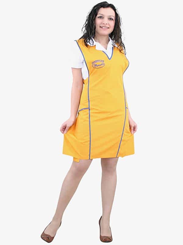 Костюм женский продавца: блуза модель Б-4-1, фартук-сарафан модель Ф-22