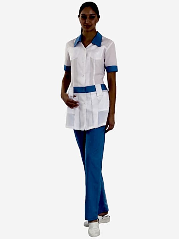Халат медицинский женский для медсестры укороченный ЖУ-15-3