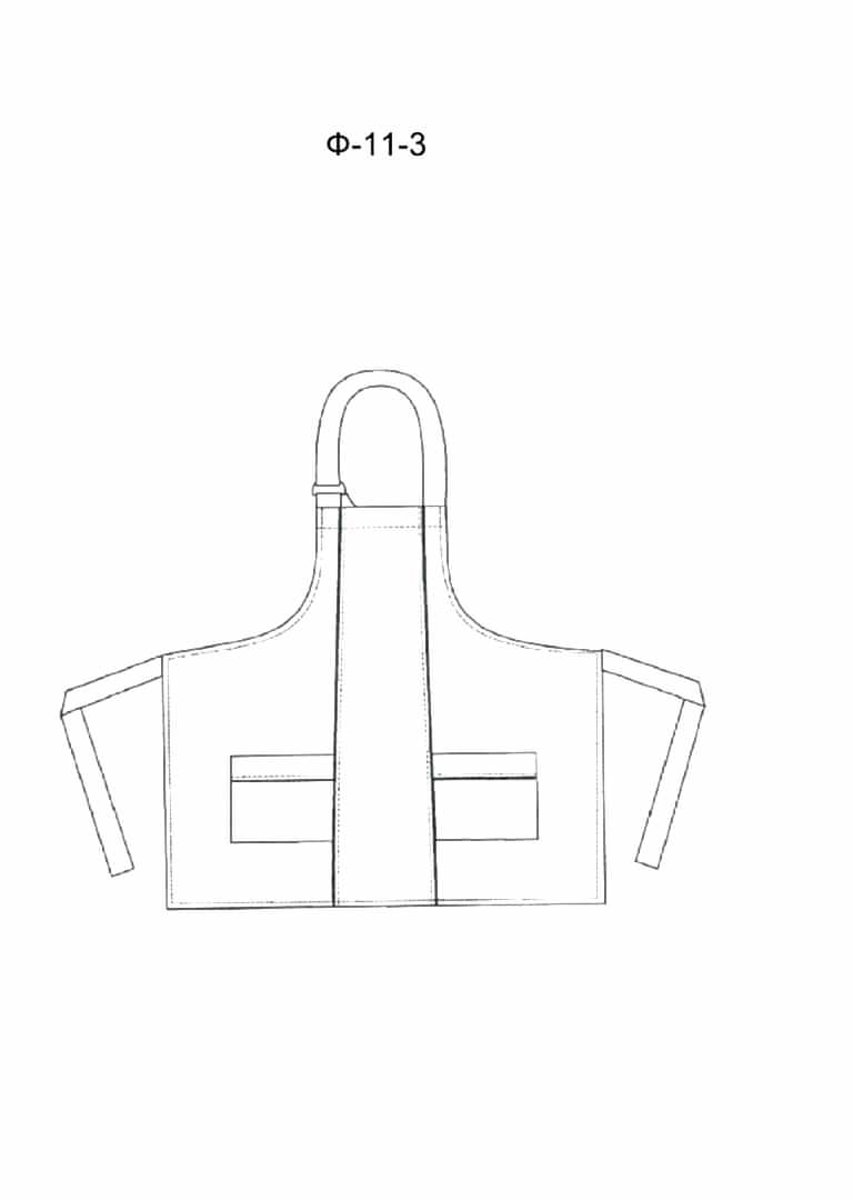 Фартук с нагрудником модель Ф-11-3