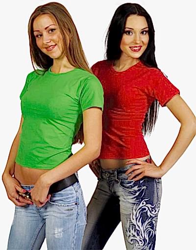 Стрейчевые футболки женские, круглый ворот, короткий рукав