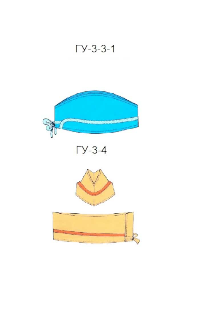 Пилотки модели ГУ-3-3-1 и ГУ-3-4